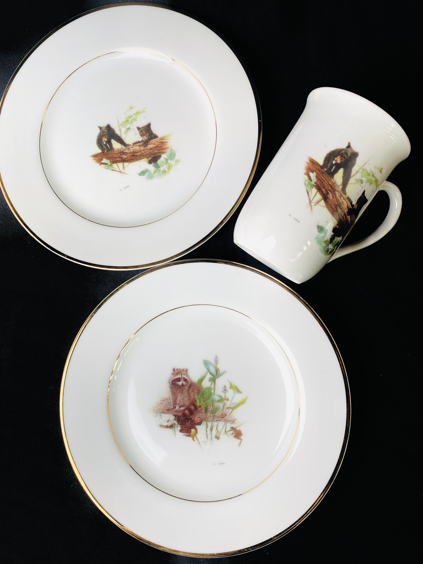 加拿大製可愛動物杯盤組 Glen Loates Collections