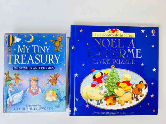 兒童英文童書+法文拼圖童書 My Tiny Treasury +Noel A La Ferme