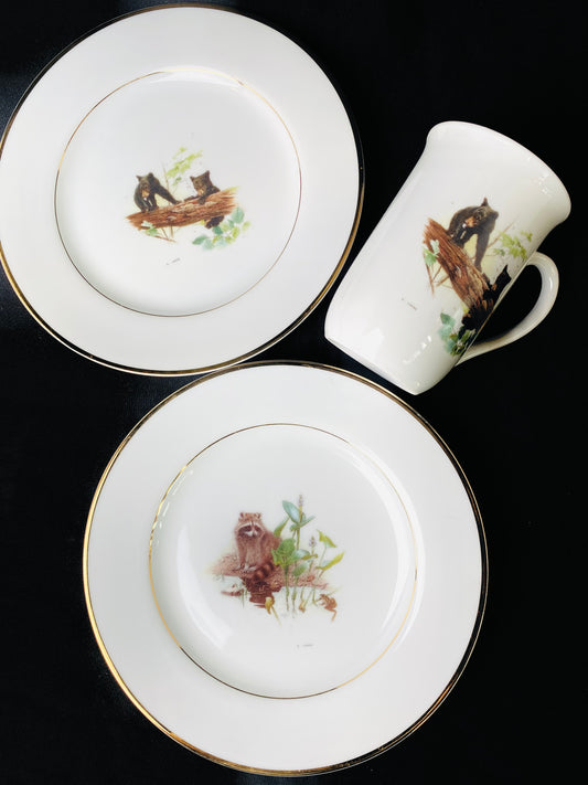 加拿大製可愛動物杯盤組 Glen Loates Collections