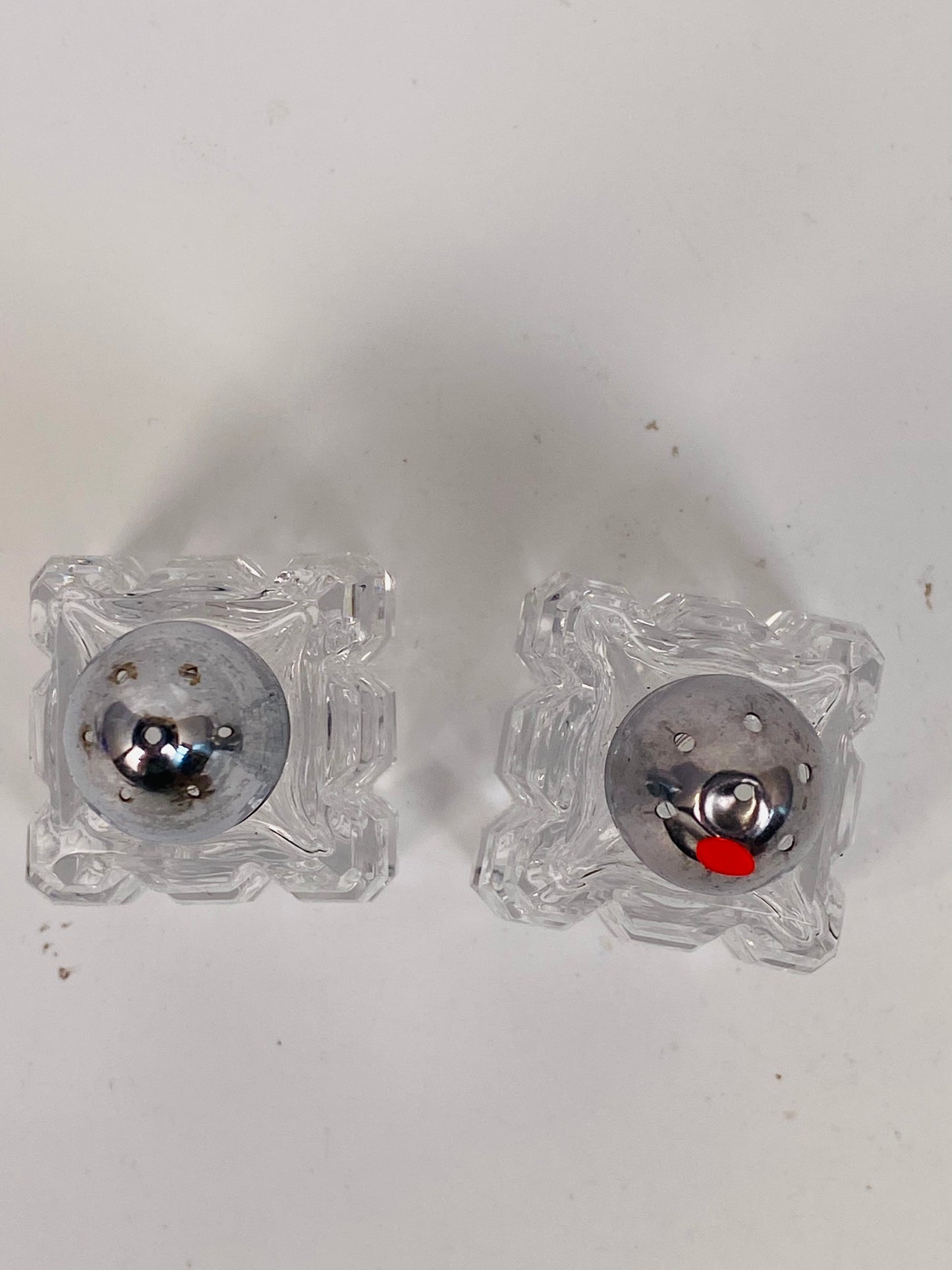 水晶玻璃椒鹽罐一對