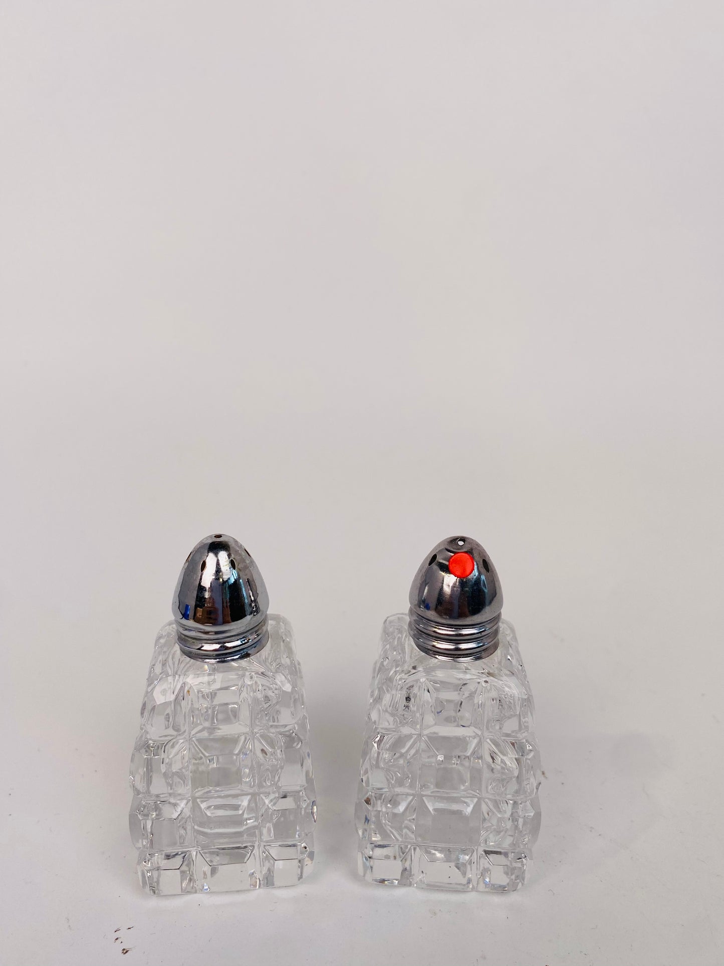 水晶玻璃椒鹽罐一對