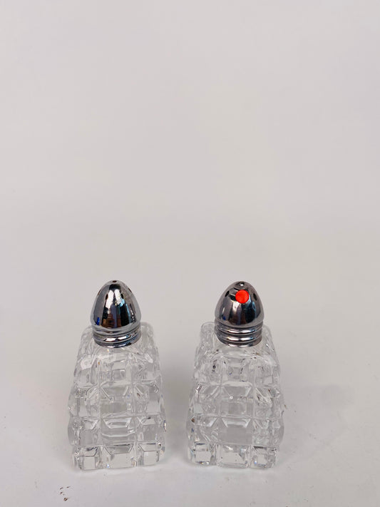 水晶玻璃椒鹽罐一對